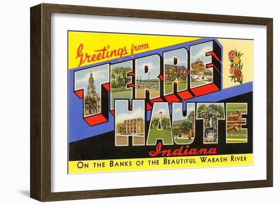 Greetings from Terre Haute, Indiana-null-Framed Art Print