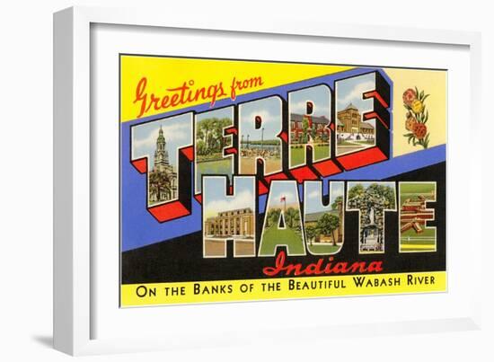 Greetings from Terre Haute, Indiana-null-Framed Art Print