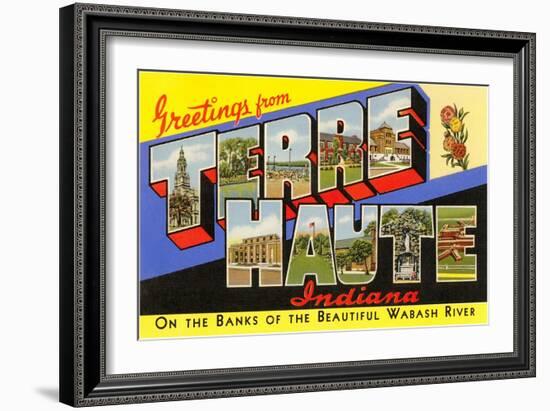 Greetings from Terre Haute, Indiana-null-Framed Art Print