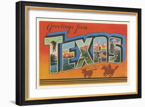 Greetings from Texas v2-Wild Apple Portfolio-Framed Art Print