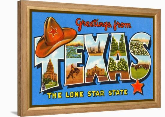 Greetings from Texas-null-Framed Stretched Canvas