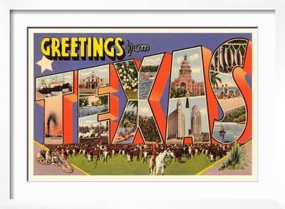 Greetings From Texas Postcard, Whataburger, Buc-ee's, HEB Illustration, Texan Card