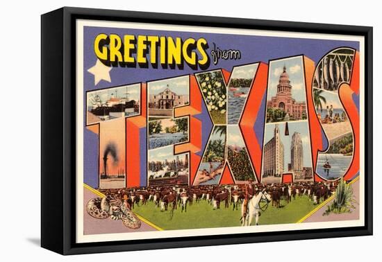 Greetings from Texas-null-Framed Stretched Canvas