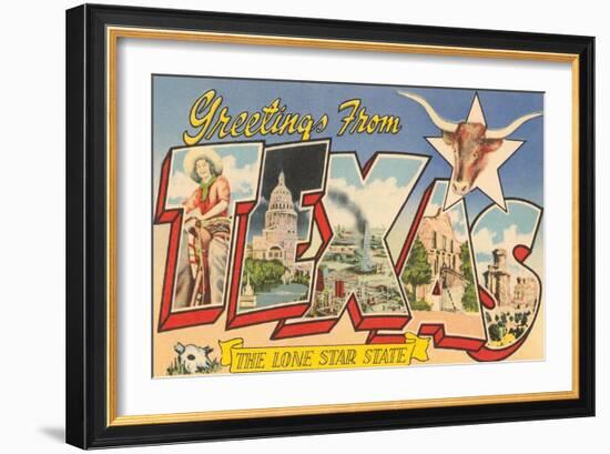 Greetings from Texas-null-Framed Premium Giclee Print