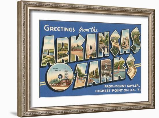 Greetings from the Arkansas Ozarks-null-Framed Art Print