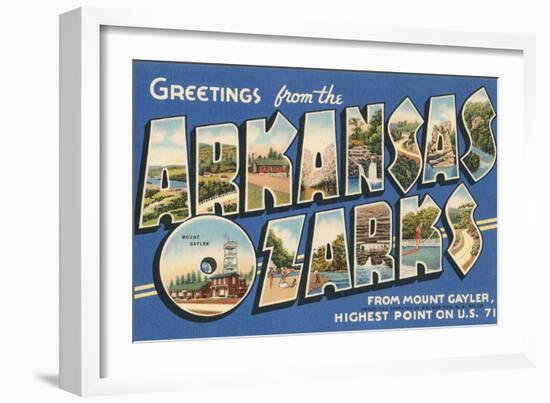 Greetings from the Arkansas Ozarks-null-Framed Art Print