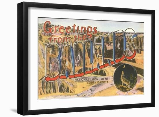 Greetings from the Badlands National Monument, South Dakota-null-Framed Giclee Print