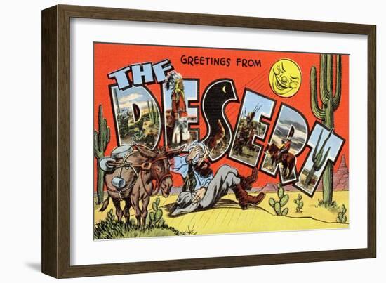 Greetings from the Desert-null-Framed Art Print