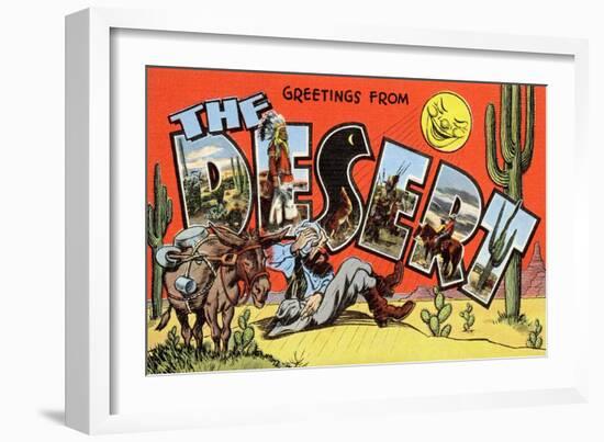 Greetings from the Desert-null-Framed Art Print