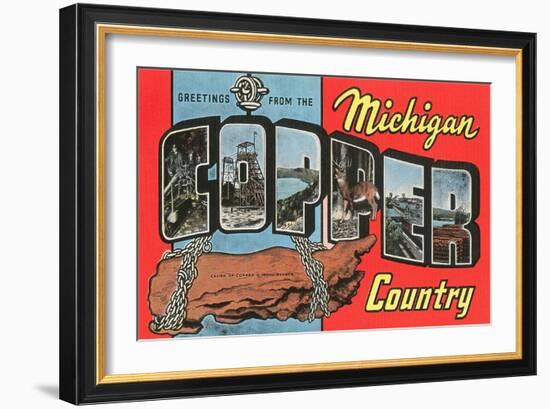 Greetings from the Michigan Copper Country-null-Framed Giclee Print