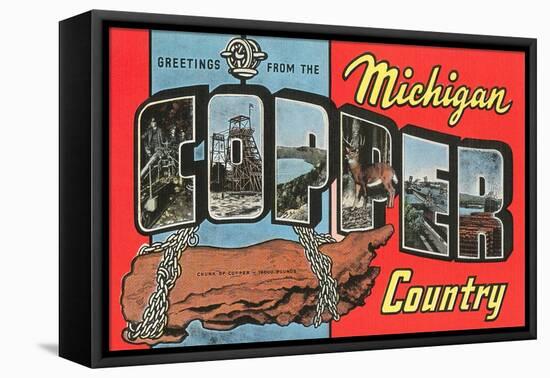 Greetings from the Michigan Copper Country-null-Framed Premier Image Canvas