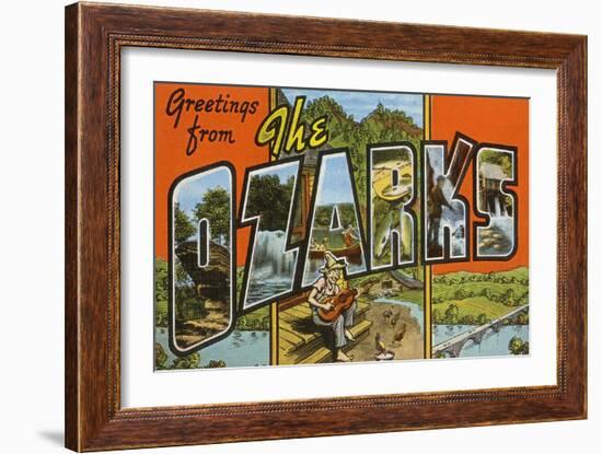 Greetings from the Ozarks-null-Framed Art Print