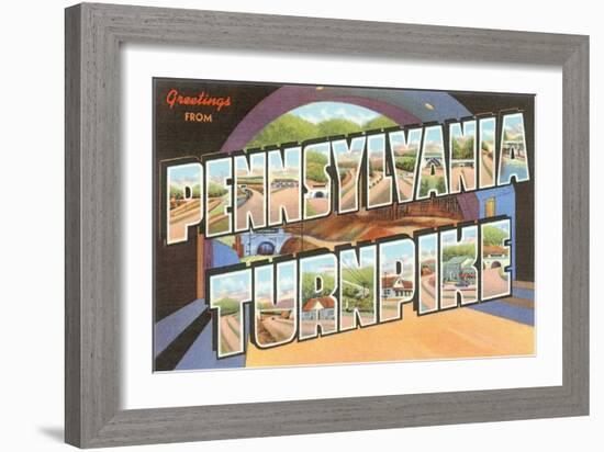 Greetings from the Pennsylvania Turnpike-null-Framed Art Print