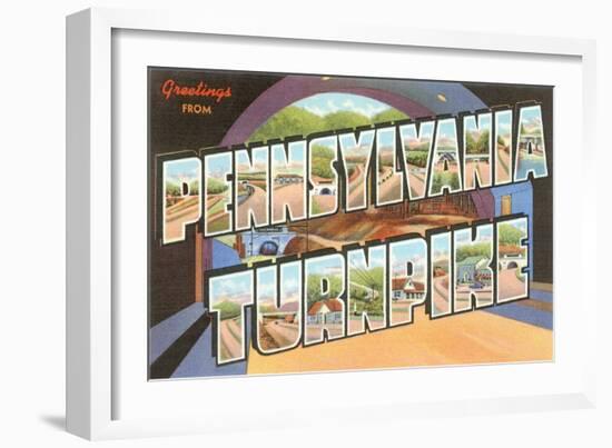 Greetings from the Pennsylvania Turnpike-null-Framed Art Print