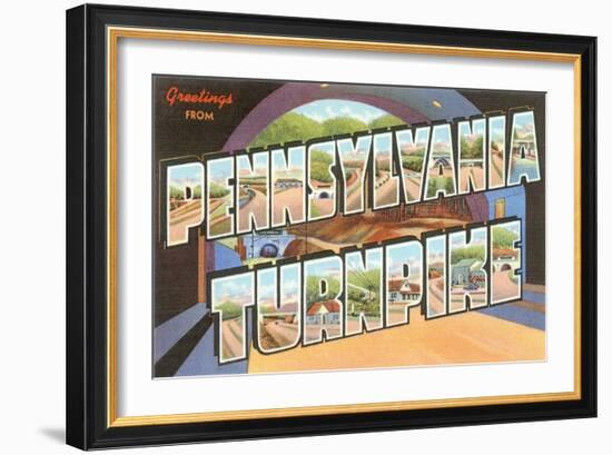 Greetings from the Pennsylvania Turnpike-null-Framed Art Print