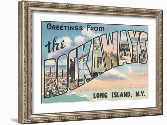 Greetings from the Rockaways, Long Island, New York-null-Framed Giclee Print