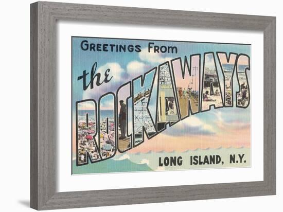 Greetings from the Rockaways, Long Island, New York-null-Framed Giclee Print