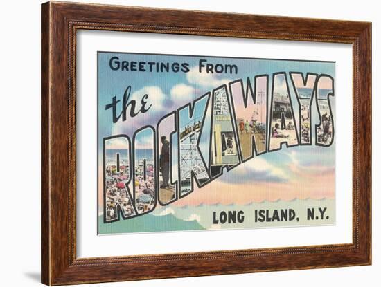 Greetings from the Rockaways, Long Island, New York-null-Framed Giclee Print