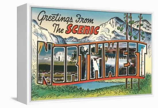 Greetings from the Scenic Northwest-null-Framed Stretched Canvas