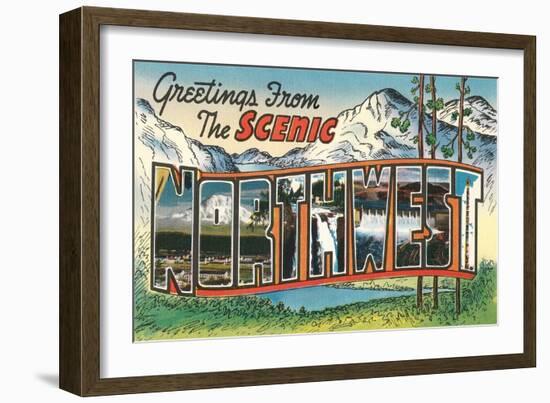 Greetings from the Scenic Northwest-null-Framed Art Print