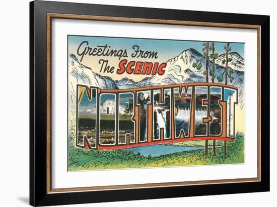 Greetings from the Scenic Northwest-null-Framed Art Print