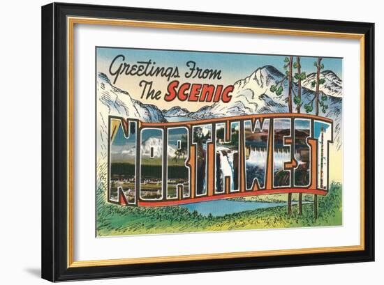 Greetings from the Scenic Northwest-null-Framed Art Print