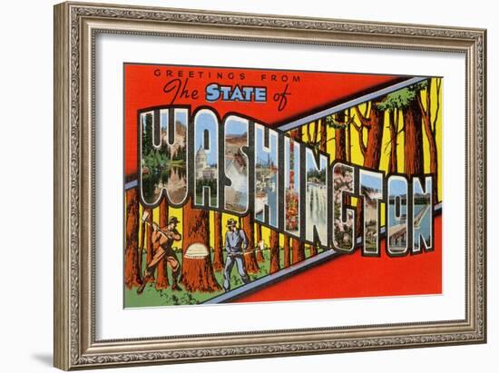 Greetings from the State of Washington-null-Framed Giclee Print