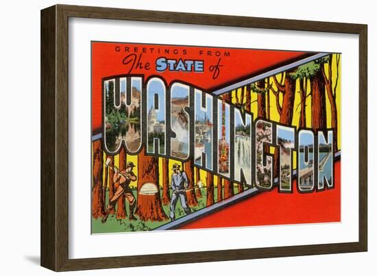 Greetings from the State of Washington-null-Framed Giclee Print