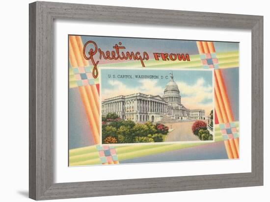 Greetings from the US Capitol-null-Framed Art Print