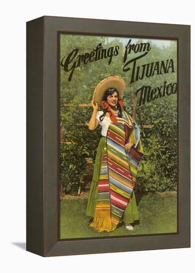 Greetings from Tijuana, Senorita in Sarape-null-Framed Stretched Canvas