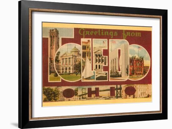 Greetings from Toledo, Ohio-null-Framed Art Print