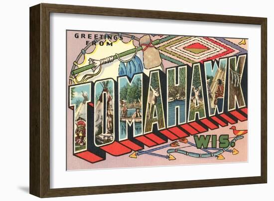 Greetings from Tomahawk, Wisconsin-null-Framed Art Print