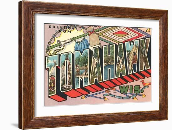 Greetings from Tomahawk, Wisconsin-null-Framed Art Print