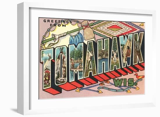 Greetings from Tomahawk, Wisconsin-null-Framed Art Print