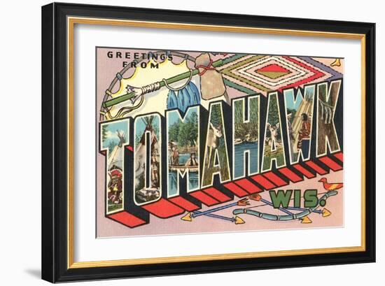 Greetings from Tomahawk, Wisconsin-null-Framed Art Print