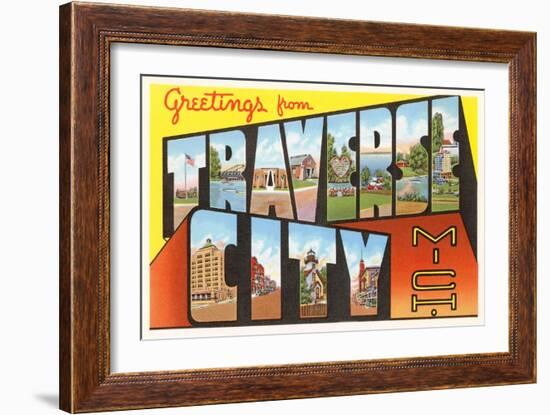 Greetings from Traverse City, Michigan-null-Framed Art Print