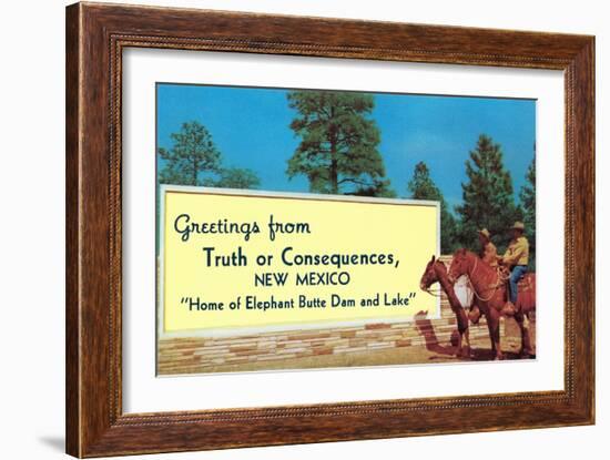 Greetings from Truth or Consequences-null-Framed Art Print