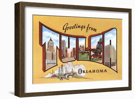 Greetings from Tulsa, Oklahoma-null-Framed Art Print