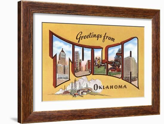 Greetings from Tulsa, Oklahoma-null-Framed Art Print