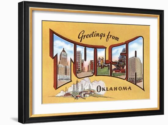 Greetings from Tulsa, Oklahoma-null-Framed Art Print