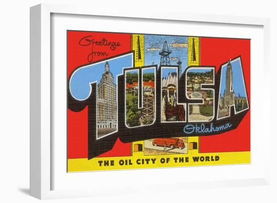 Greetings from Tulsa, Oklahoma-null-Framed Art Print