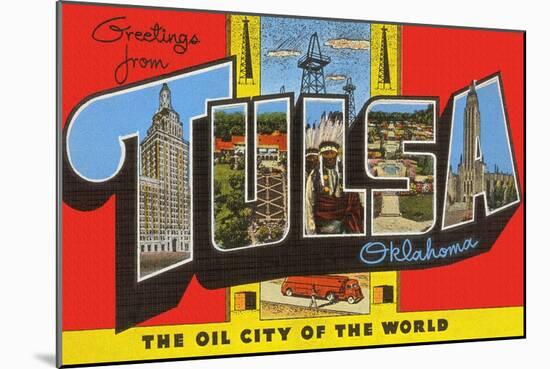 Greetings from Tulsa, Oklahoma-null-Mounted Art Print