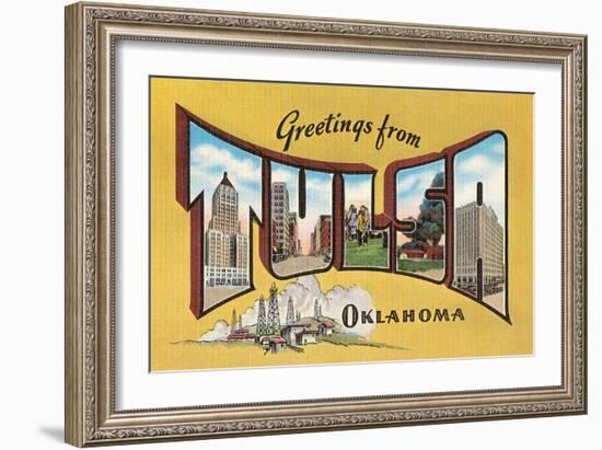 Greetings from Tulsa, Oklahoma-null-Framed Art Print