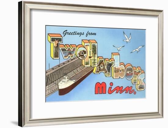 Greetings from Two Harbors, Minnesota-null-Framed Art Print