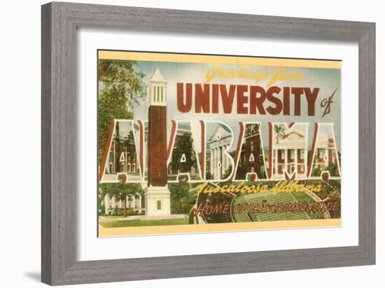 Greetings from University of Alabama, Tuscaloosa-null-Framed Art Print