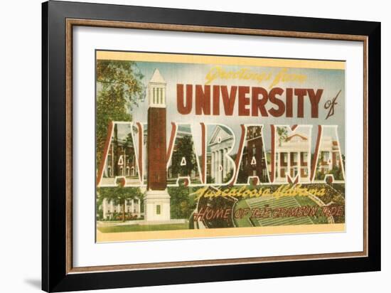 Greetings from University of Alabama, Tuscaloosa-null-Framed Art Print