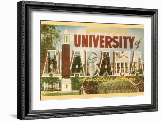 Greetings from University of Alabama, Tuscaloosa-null-Framed Art Print