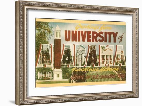 Greetings from University of Alabama, Tuscaloosa-null-Framed Premium Giclee Print