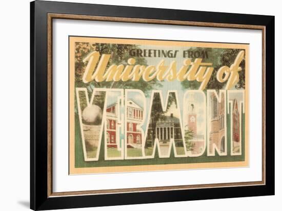 Greetings from University of Vermont-null-Framed Art Print