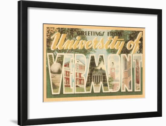 Greetings from University of Vermont-null-Framed Art Print